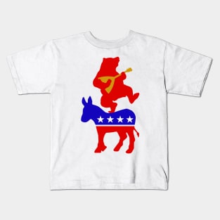 Russian Bear With Balalaika Dancing on Democrat Donkey Kids T-Shirt